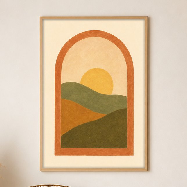 Póster de arte boho de Gouache Ventana a las Colin (Shown framed for scale. Poster ships unframed; frames are an optional add-on.)