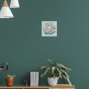 Póster de Arte Botánico Floral Boho Alma de Flor S