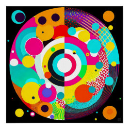 Poster de arte brillante de composición de círculo