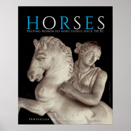 Póster de arte "CABALLOS" con amazona griega antig