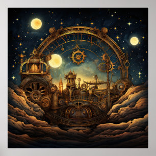 Poster de arte celeste de Steampunk
