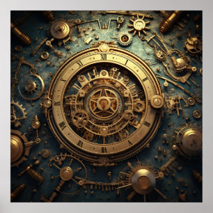 Poster de arte celeste de Steampunk