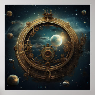 Poster de arte celeste de Steampunk