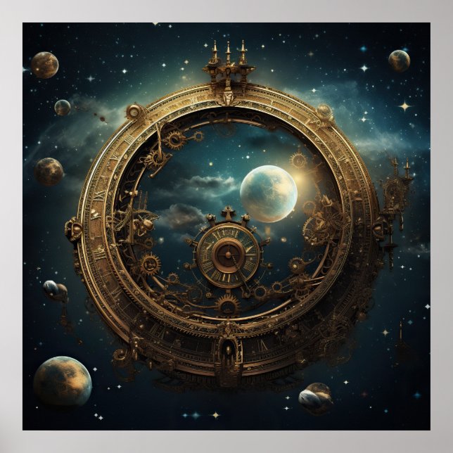 Poster de arte celeste de Steampunk (Frente)
