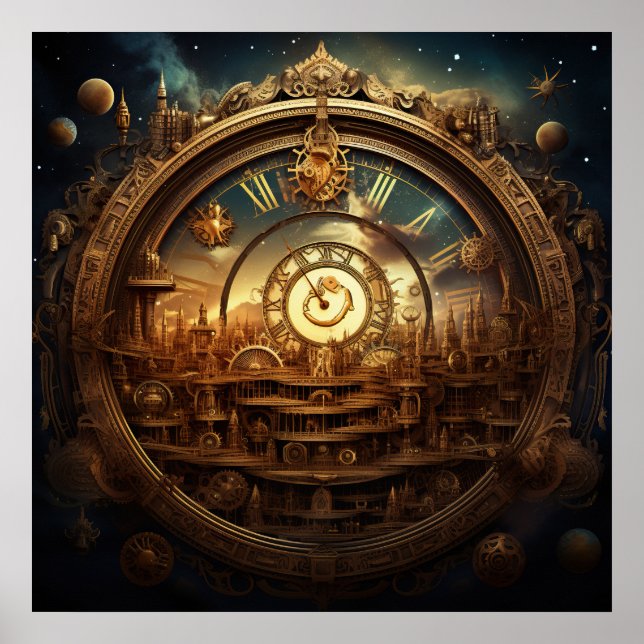 Poster de arte celeste de Steampunk (Frente)