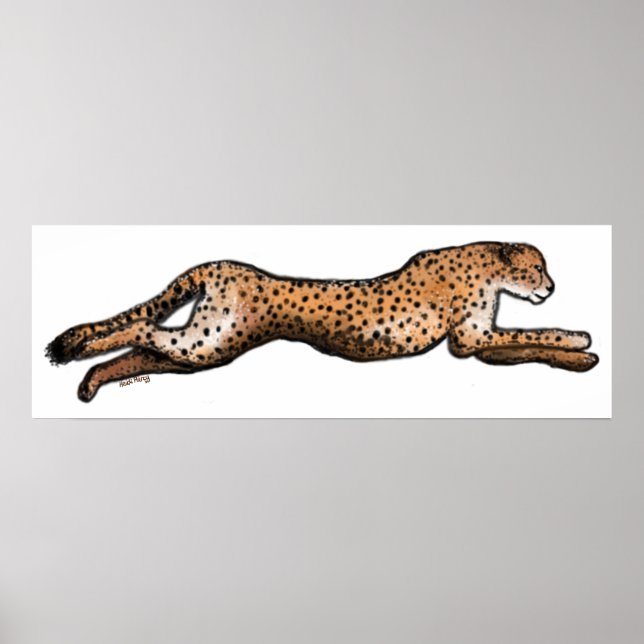 Poster de arte Cheetah en ejecución (Frente)