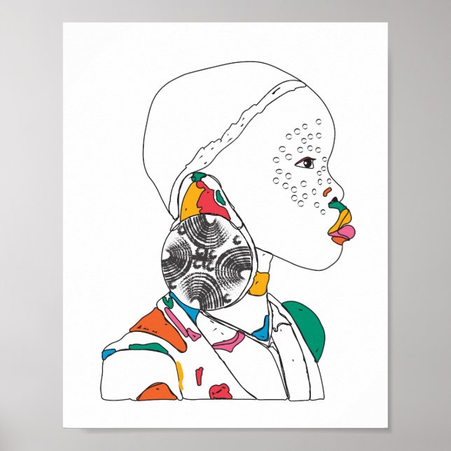 Poster de arte Chica africano (Frente)