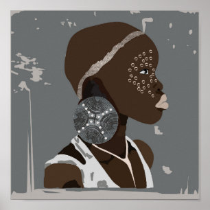 Poster de arte Chica africano