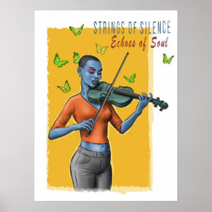 Poster de arte Chica de Violin