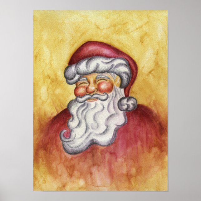 Póster de arte clásico de Navidad de Santa Claus (Frente)
