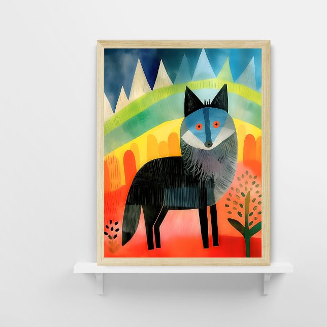Poster de arte colorido Wolf Nursery (Subido por el creador)