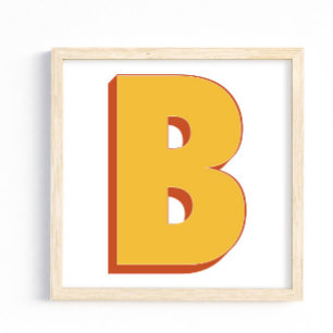 Póster de arte con letra, Monograma B, Inicial de