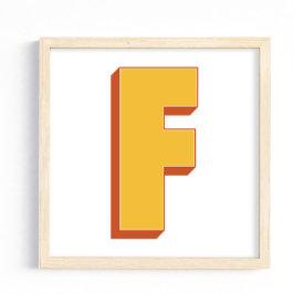Póster de arte con letra, Monograma F, Inicial de 