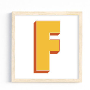 Póster de arte con letra, Monograma F, Inicial de