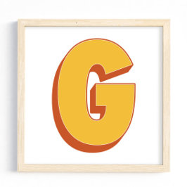 Póster de arte con letra, monograma G, inicial de 