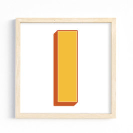 Póster de arte con letra, Monograma I, Inicial de 