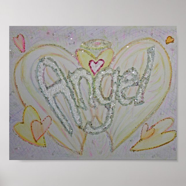 Póster de arte con palabra inspiradora Ángel (Frente)