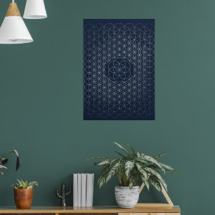 Póster de arte con patrón de estrella geométrica a