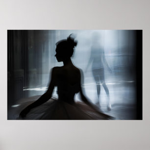 Poster de arte con silueta de bailarina
