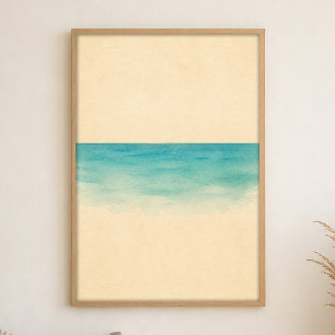 Póster de arte costero acuarela Tide Line