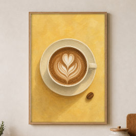 Póster de arte Cottagecore de acuarela con corazón