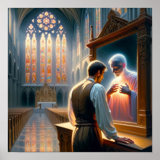 Poster de arte cristiano de percepción humana vs d