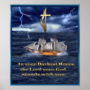 poster de arte cristiano en las horas más oscuras