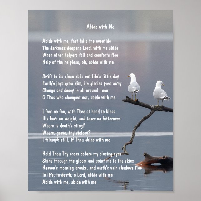 Poster de arte cristiano himno de Abide me Church (Frente)