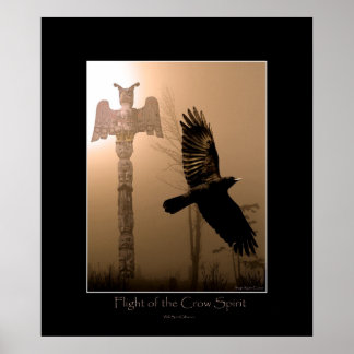 Poster de arte CROW SPIRIT & Totem Pole