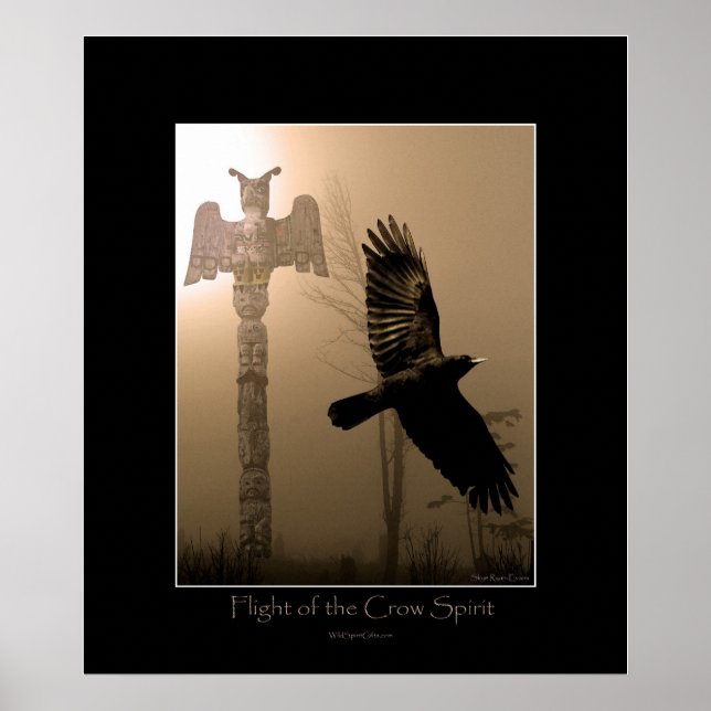 Poster de arte CROW SPIRIT & Totem Pole (tamaño má (Frente)