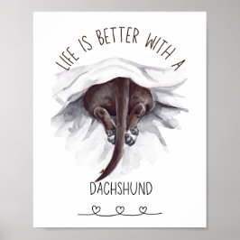 Poster de arte Dachshund Wall Black