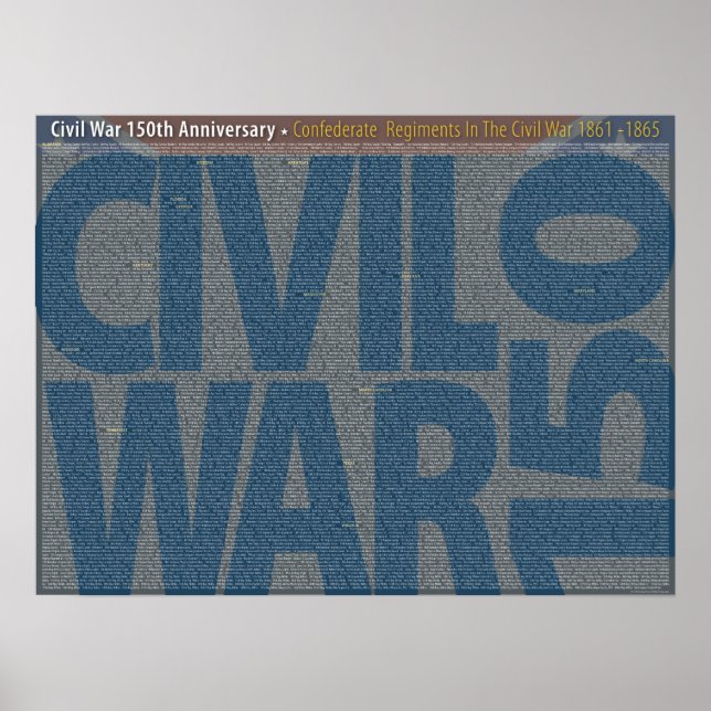 Poster de arte de 150 regimientos confederados de  (Frente)