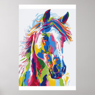 Poster de arte de acuarela de Horse Lover