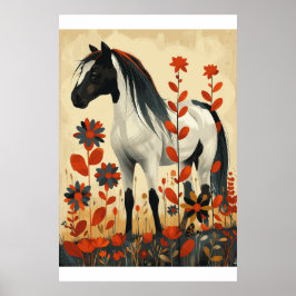 Poster de arte de acuarela de Horse Lover