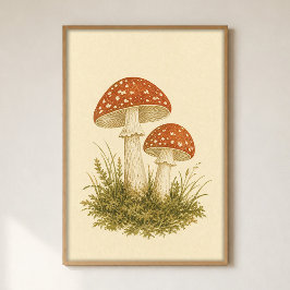 Póster de arte de acuarela de pareja de Amanita Co