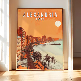 Póster de arte de Alejandría Egipto, impresión vin