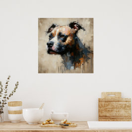 Póster de arte de American Pit Bull Terrier