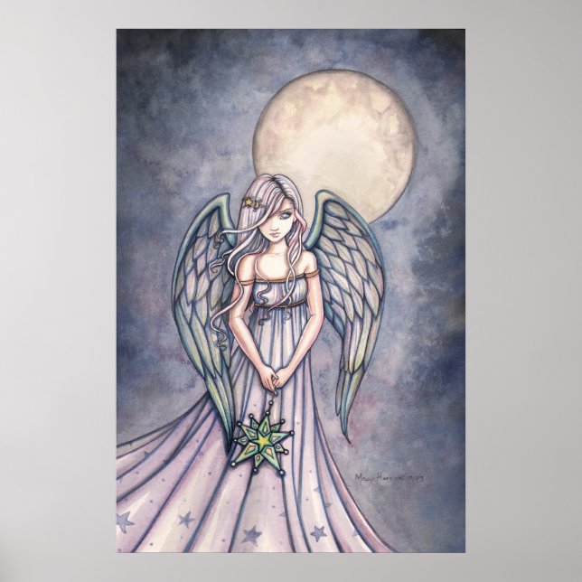 Póster de arte de ángel de acuarela de Molly Harri (Frente)