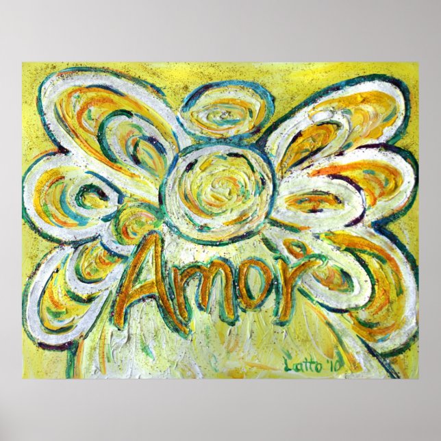 Poster de arte de Angel Word Amor (Frente)