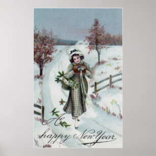 Poster de arte de Año Nuevo Feliz