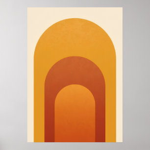 Póster de arte de arco de arcoíris retro Terra A