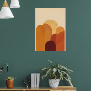 Póster de Arte de Arco Geométrico Retro Boho Tie