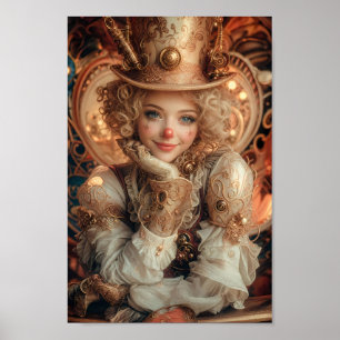 Póster de Arte de Arlequín de Relojería Caprichosa