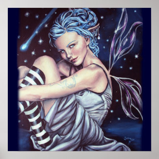 poster de arte de arte de estrellas en caída