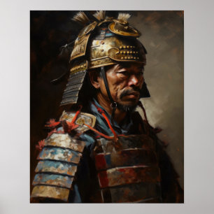 Poster de arte de arte de los guerreros de Samurai