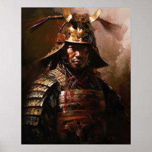 Poster de arte de arte de los guerreros de Samurai