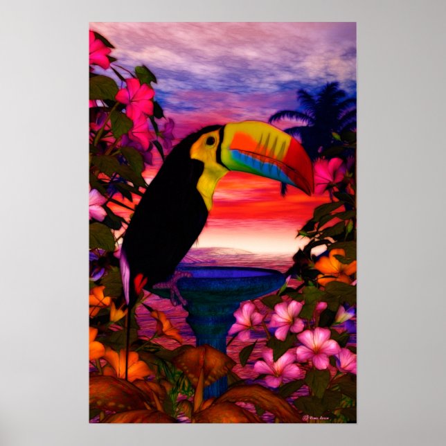 Poster de Arte de Aves Tropicales 2 "Toucans" (Frente)