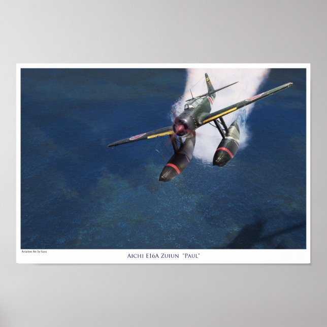 poster de arte de aviación "Aichi E16A Zuiun" Paul (Frente)