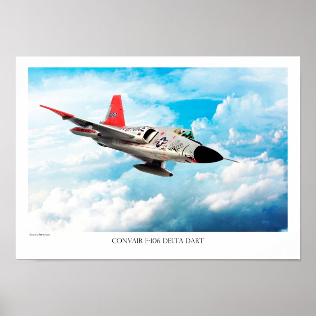 Poster de arte de aviación "Convair F-106 Delta Da (Frente)