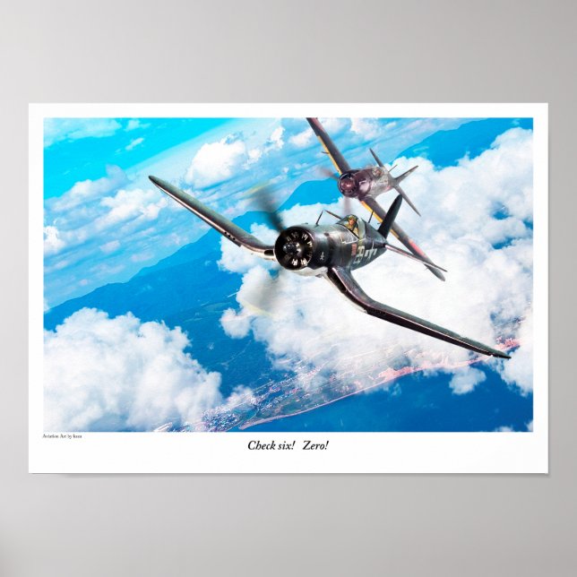 Poster de arte de aviación "F4U Corsair" (Frente)